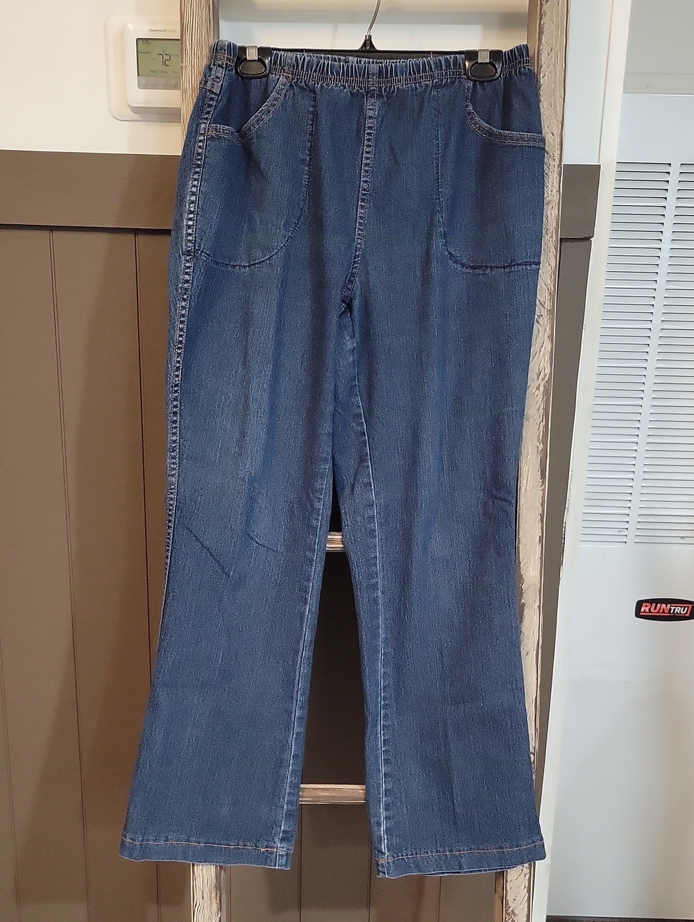 Women's Elastic Waist Denim Jeans - Blue